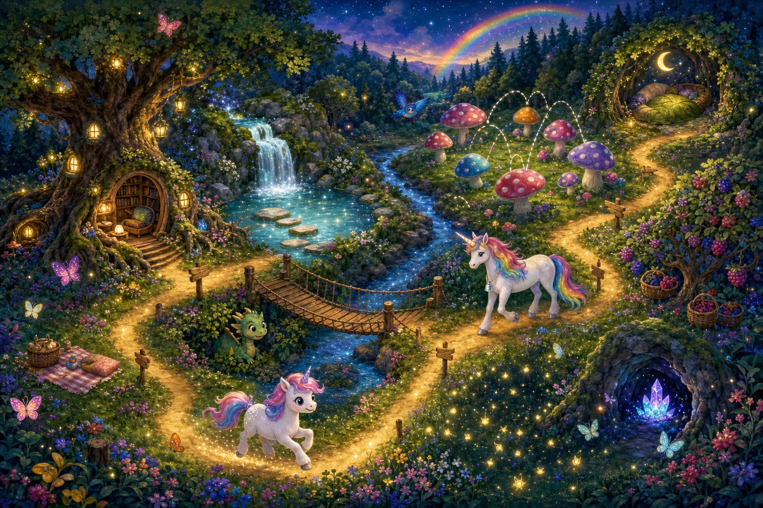 Illustrated map of Rainbow Forest